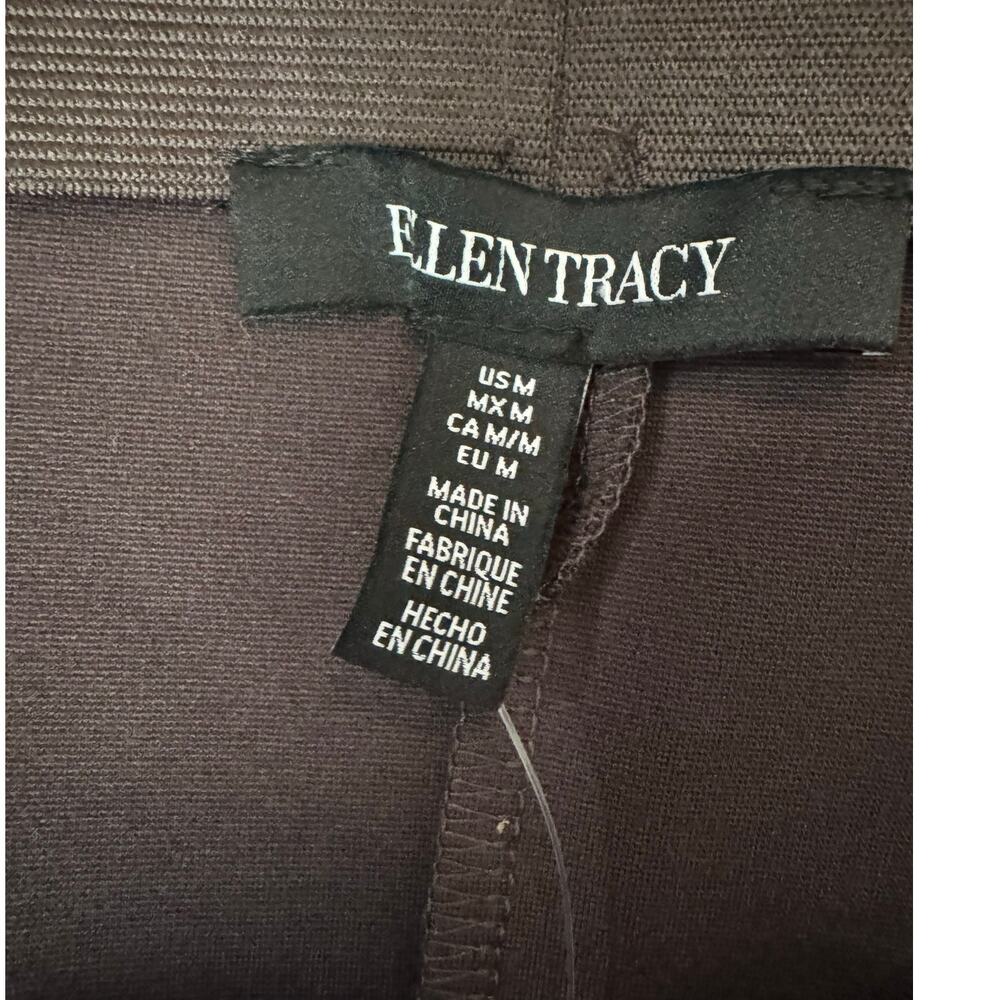 ELLEN TRACY NWT $89 Vegan Leather Ponte BROWN Pencil Skirt Size M - Picture 7 of 9